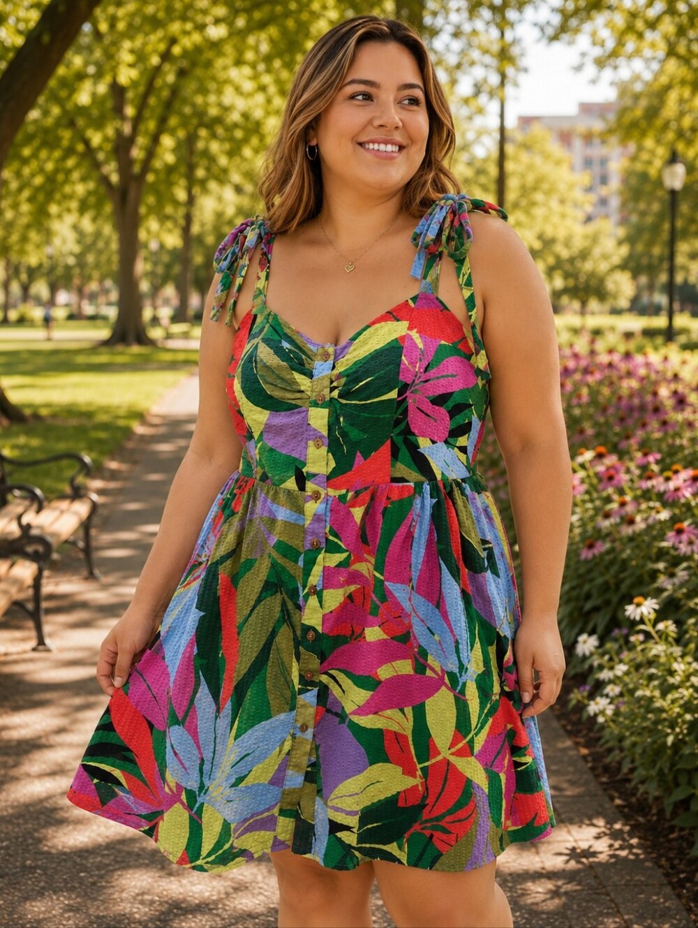 Tweera & Sky  Multicolor Leaf-Print Women’s Tank Dress 100% Cotton